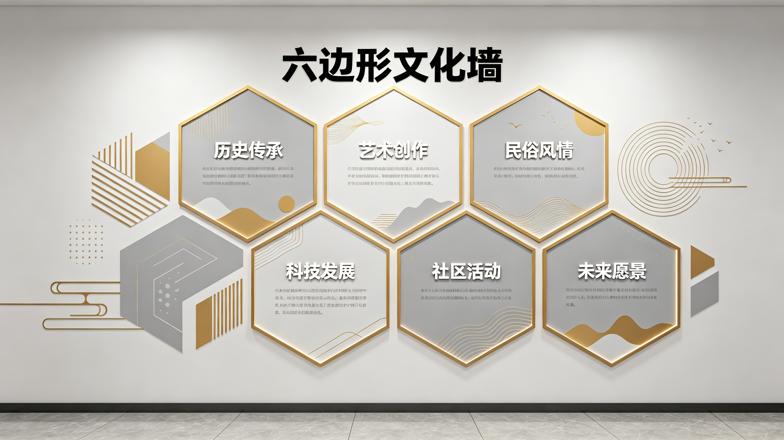 金秀企业文化墙 | 六边形信息美学